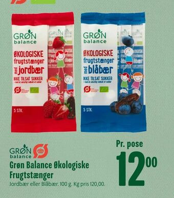 Min Købmand Grøn Balance Økologiske Frugtstænger tilbud