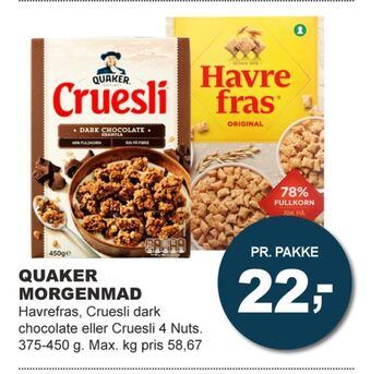 Let-Køb Quaker cruesli tilbud