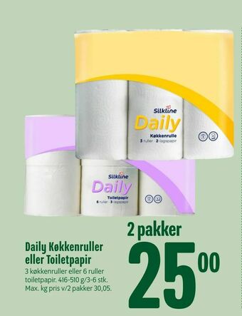 Min Købmand Daily Køkkenruller eller Toiletpapir tilbud
