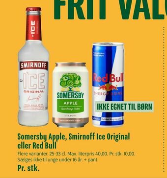 Min Købmand Somersby Apple, Smirnoff Ice Original eller Red Bull tilbud