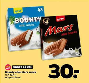 Netto Bounty eller Mars snack tilbud