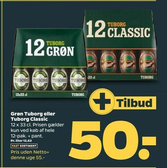 Netto Grøn Tuborg eller Tuborg Classic tilbud