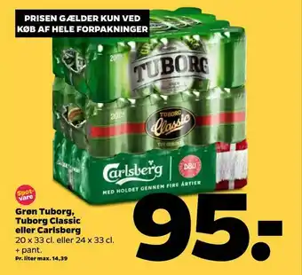 Netto Grøn Tuborg, Tuborg Classic eller Carlsberg tilbud