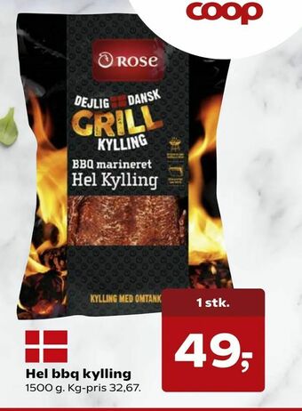 SuperBrugsen Hel bbq kylling tilbud