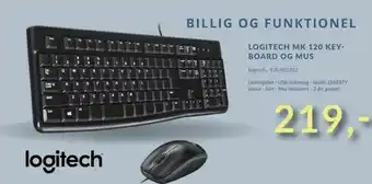 Logitech mk 120 keyboard og mus