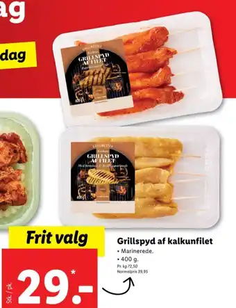 Lidl Grillmester kalkunspyd tilbud