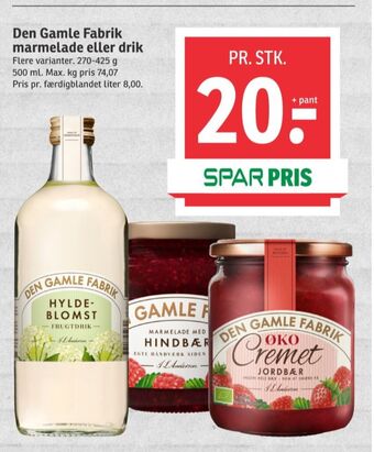SPAR Den gamle fabrik marmelade tilbud