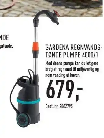 Johannes Fog Gardena regnvandstønde pumpe 4000/1 tilbud