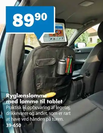 Ryglænslomme med lomme til tablet