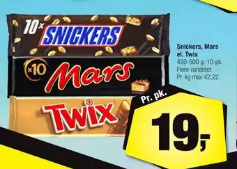 Calle Snickers, Mars el. Twix tilbud