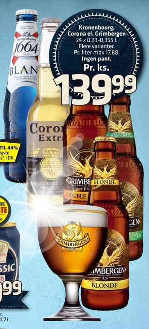 Fleggaard Kronenbourg, Corona el. Grimbergen tilbud