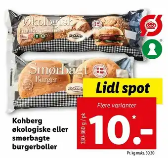 Kohberg økologiske eller smørbagte burgerboller