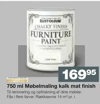 Bauhaus 750 ml Møbelmaling kalk mat finish tilbud