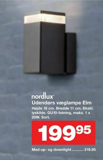 Bauhaus Udendørs væglampe Elm tilbud