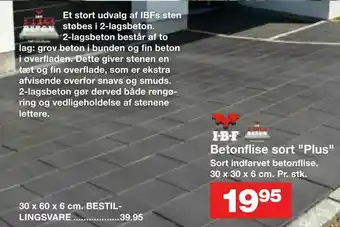 Bauhaus Betonflise sort "Plus" tilbud