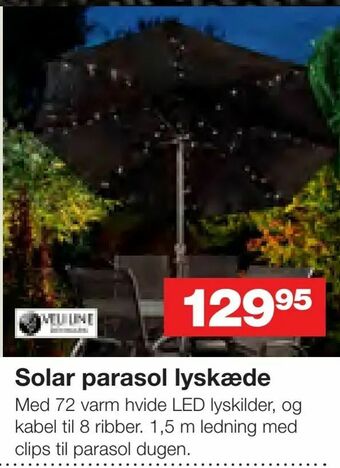 Bauhaus Solar parasol lyskæde tilbud