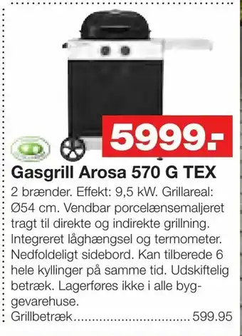 Bauhaus Gasgrill Arosa 570 G TEX tilbud