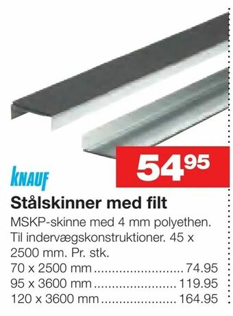 Stålskinner med filt