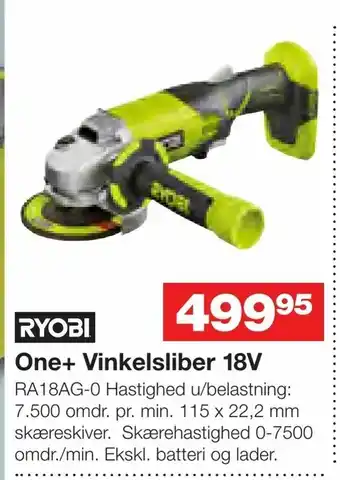 Bauhaus One+ Vinkelsliber 18V tilbud
