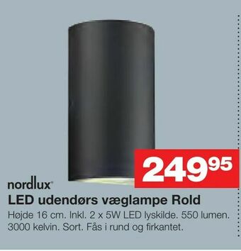 Bauhaus LED udendørs væglampe Rold tilbud