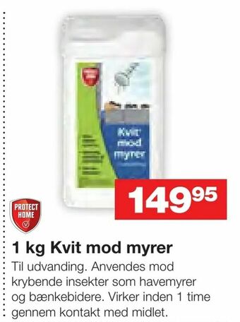 Bauhaus 1 kg Kvit mod myrer tilbud
