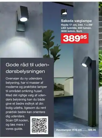 Bauhaus Sakeda væglampe tilbud