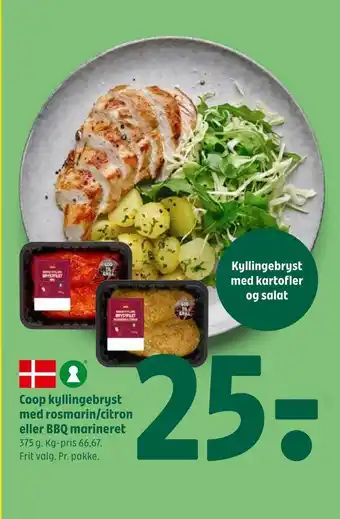 Coop 365 Coop kyllingebryst med rosmarin/citron eller BBQ marineret tilbud