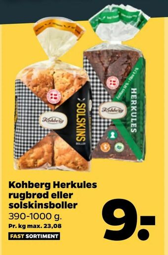 Netto Kohberg Herkules rugbrød eller solskinsboller tilbud