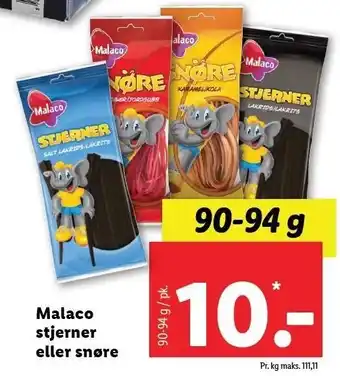 Lidl Malaco stjerner el. snøre tilbud