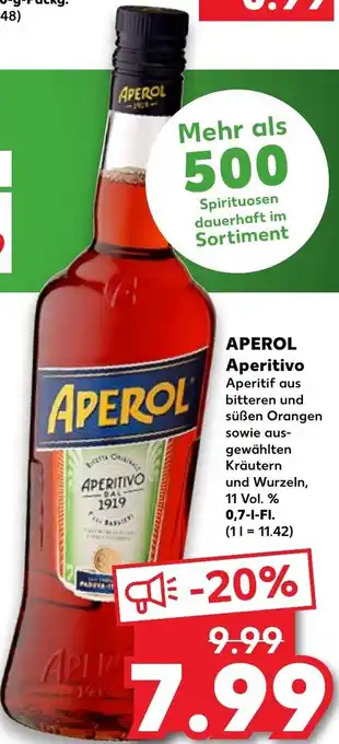 Kaufland Aperol Aperitivo 0,7 Liter tilbud