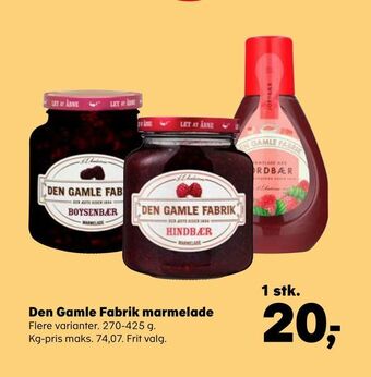 Kvickly Den Gamle Fabrik marmelade tilbud
