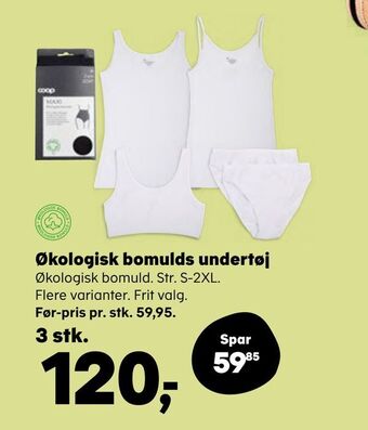 Kvickly Økologisk bomulds undertøj tilbud