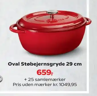 Kvickly Oval Støbejernsgryde 29 cm tilbud