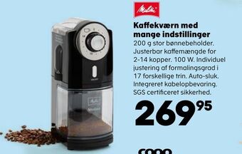 Kvickly Kaffekværn med mange indstillinger tilbud