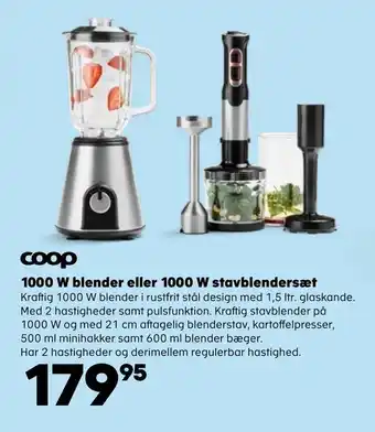 Kvickly 1000 W blender eller 1000 W stavblendersæt tilbud