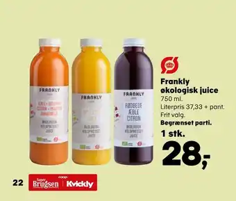 SuperBrugsen Frankly økologisk juice tilbud