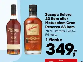 SuperBrugsen Zacapa Solera 23 Rom eller Matusalem Gran Reserva 23 Rom tilbud
