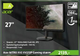 Acer NITRO XV2 XV272P Gaming skærm