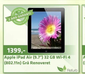 Apple iPad Air (9,7") 32 GB Wi-Fi 4 (802,11n) Grå Renoveret