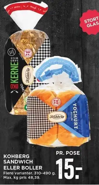 MENY Kohberg sandwich el. boller tilbud