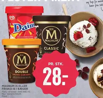 MENY Magnum is el. Frisko is i bæger tilbud