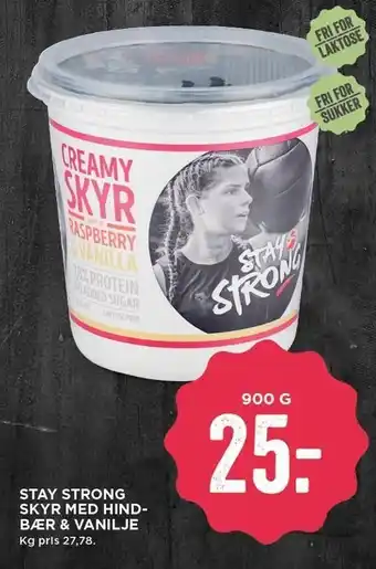 Stay Strong skyr med hindbær & vanilje