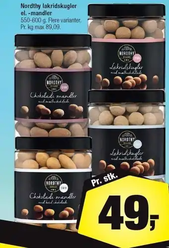 Calle Nordthy lakridskugler el. mandler tilbud