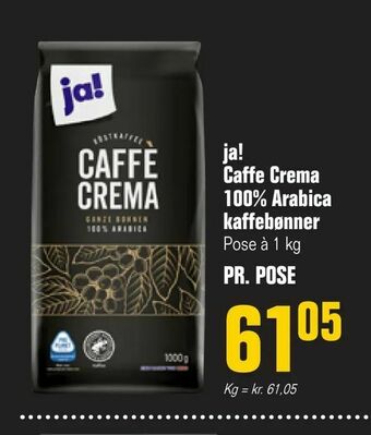 Otto Duborg ja! Caffe Crema 100% Arabica kaffebønner tilbud