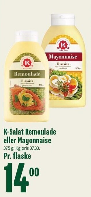 Min Købmand K-salat remoulade eller mayonnaise tilbud