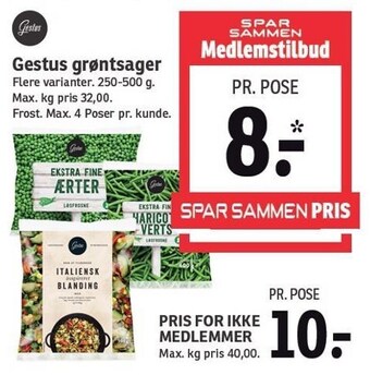 SPAR Gestus grøntsager tilbud