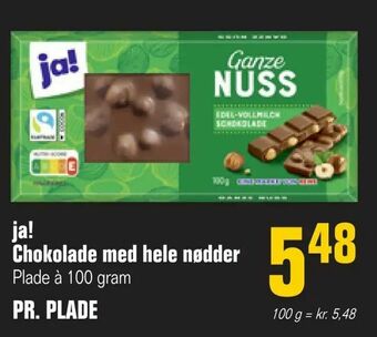 Otto Duborg ja! Chokolade med hele nødder tilbud