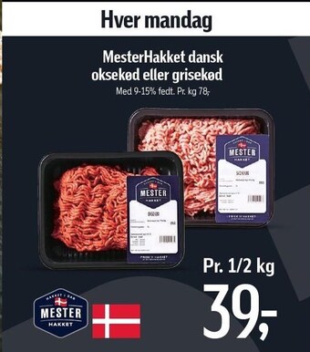 Føtex MesterHakket dansk oksekød el. grisekød pr ½ kg tilbud