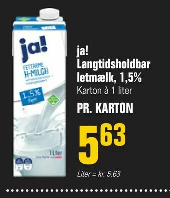 Otto Duborg ja! Langtidsholdbar letmælk, 1,5% tilbud