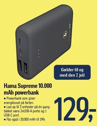 Føtex Hama Supreme 10.000 mAh powerbank tilbud